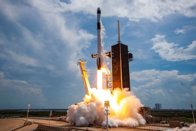 CAPE CANAVERAL, FLORIDA - MAY 30: In this SpaceX handout image, a Falcon 9 rocket carrying the company's Crew Dragon spacecraft launches on the Demo-2 mission to the International Space Station with NASA astronauts Robert Behnken and Douglas Hurley onboard at Launch Complex 39A May 30, 2020, at the Kennedy Space Center, Florida. The Demo-2 mission is the first launch of a manned SpaceX Crew Dragon spacecraft. It was the first launch of an American crew from U.S. soil since the conclusion of the Space Shuttle program in 2011. (Photo by SpaceX via Getty Images)