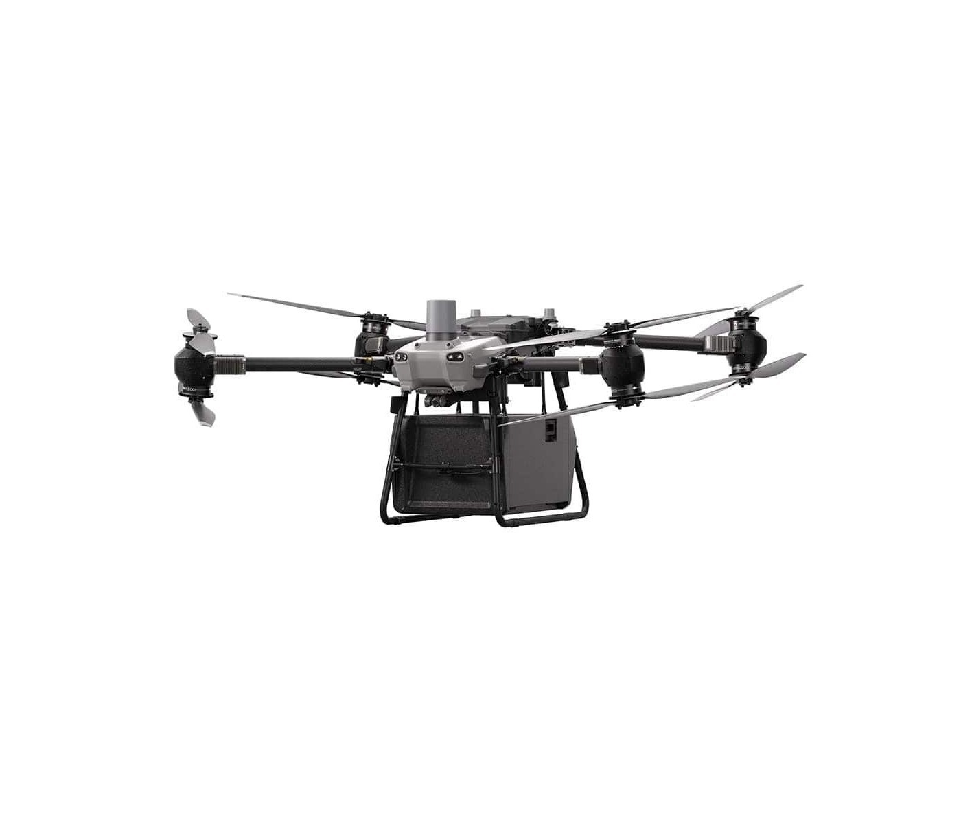 DJI FlyCart 30 พร้อมกล่องบรรทุกสัมภาระ มุมมองด้านข้าง